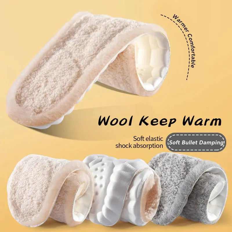 4D Cloud Technology Plush Thickened Winter Insoles For Warmth And Comfort Cashmere Softness And Cold Proof Foot Safety
