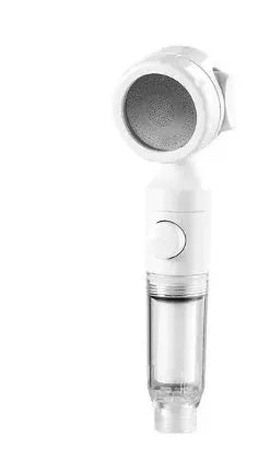 Simples Market travel pressurized shower head with antibacterial filter, white handheld water purifier