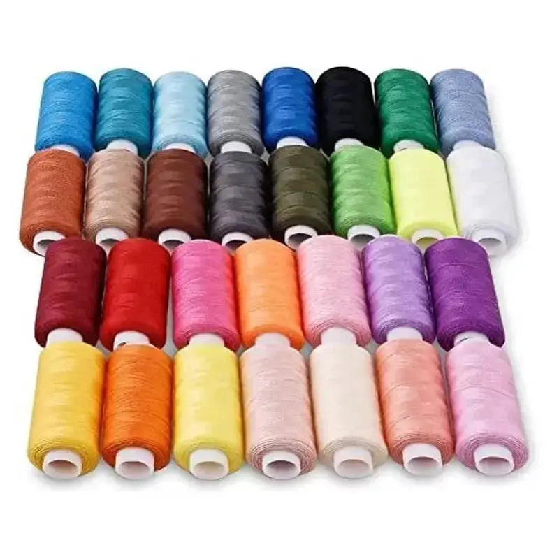 24 Color 100 Percent Polyester Sewing Thread Set For Machine And Hand Embroidery About 40 Meters Per Roll