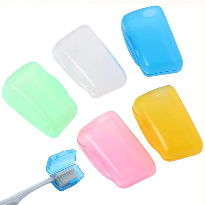TravelGuard Five Pack Toothbrush Head Cover Caps for Travel and Camping Hygienic Protection with Airflow