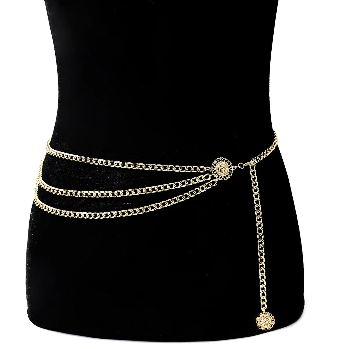 Boho Sunflower Queen Waist Belt Chain Lightweight Aluminum Body Jewelry Bikini Rave Festival