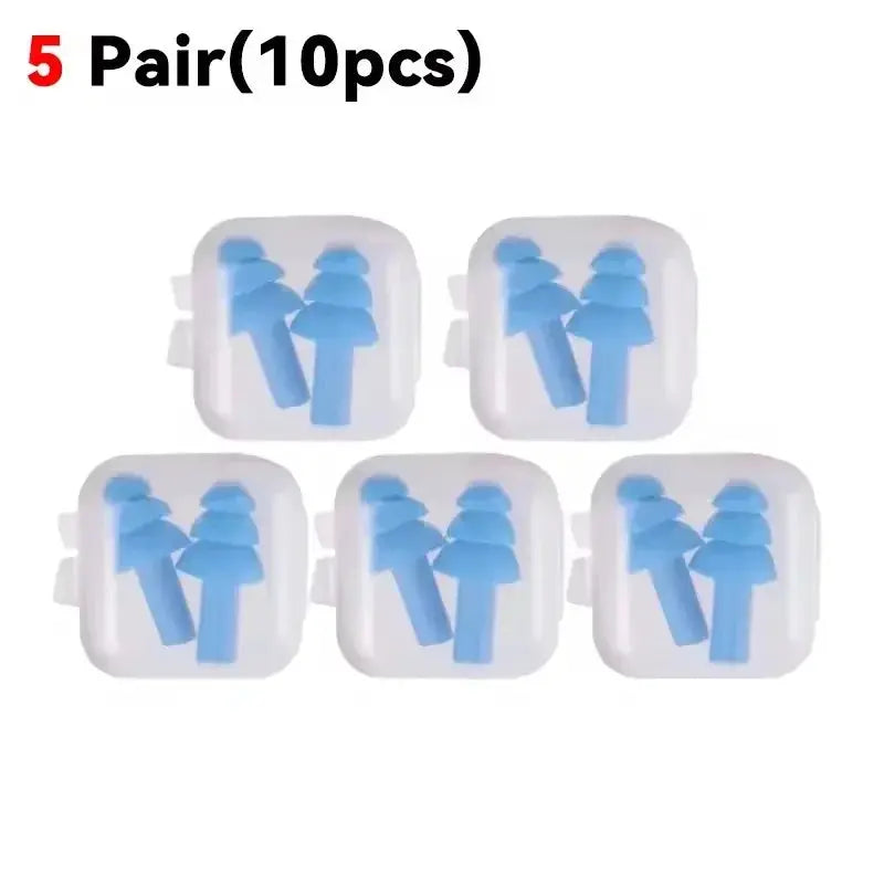 Reusable Silicone Ear Plugs For Sleeping And Swimming, Noise Cancelling, Waterproof With Box, 1 Pair