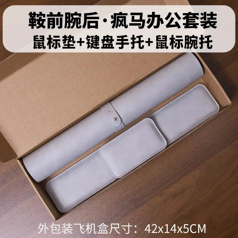 Three Piece Desk Mat Set Waterproof PU Leather Keyboard Wrist Rest Mouse Pad Non Slip Large Mouse Pad And Desk Mat