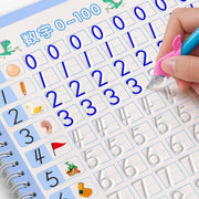 Reusable 3D Copybook For Kids Calligraphy Numbers Handwriting Practice And Math Writing Book