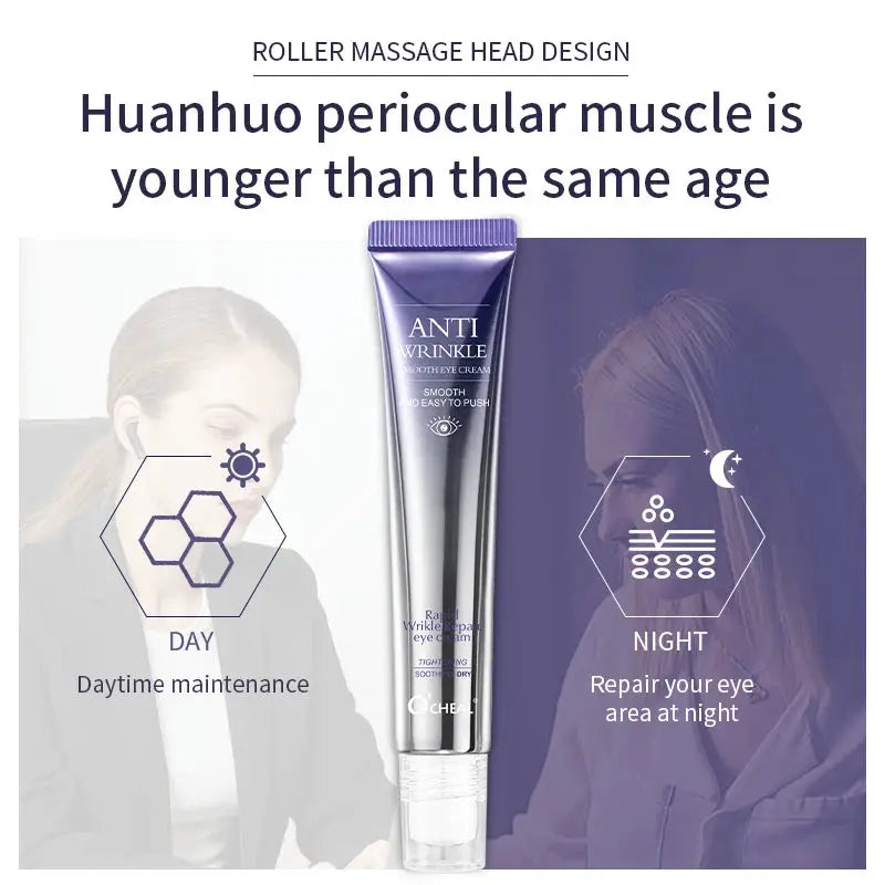O'CHEAL Eye Cream Roller Massager With Hyaluronic Acid Reduces Puffiness Dark Circles And Wrinkles