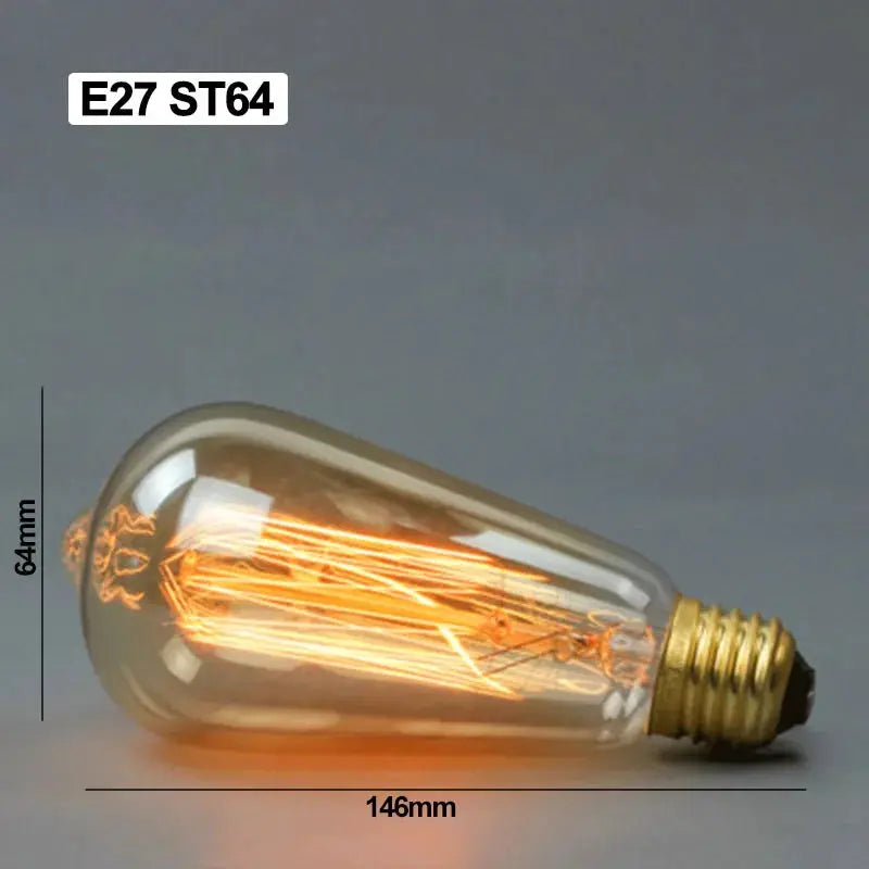 Retro Edison bulb E27 ST64 with clear glass and warm filament glow