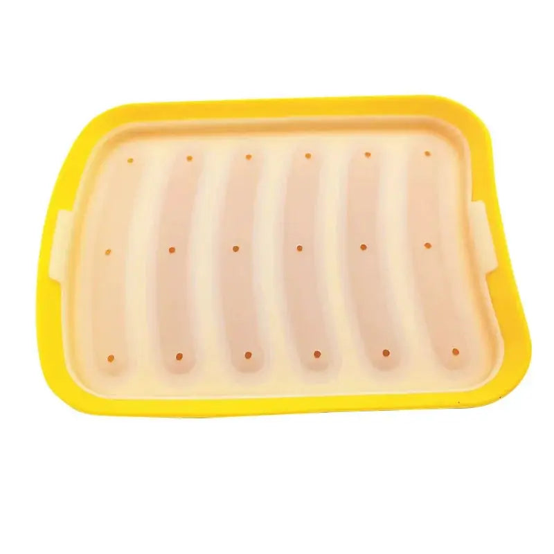 Six Grid Silicone Sausage Mould With Lid For Homemade Sausages And Hot Dogs Diy Bakeware Kitchen Tool Set