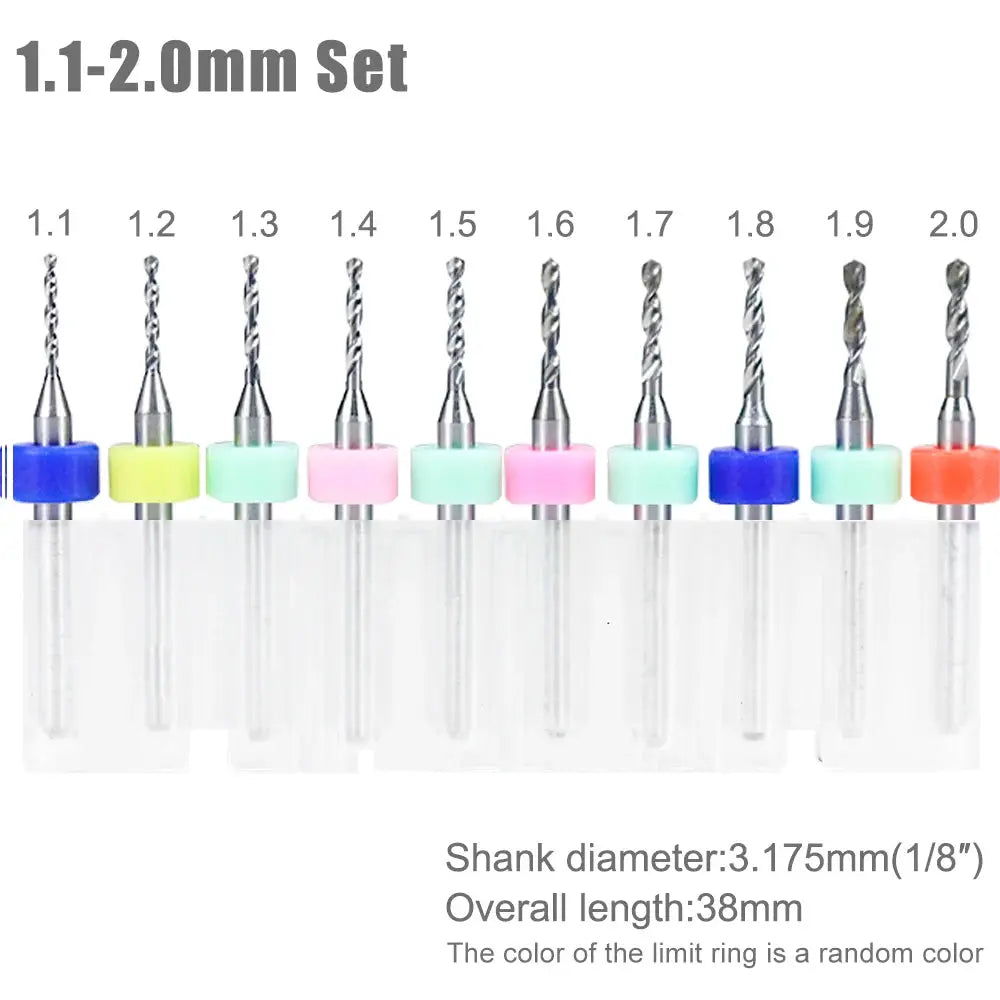 XCAN 0.1mm–2.0mm Carbide PCB Drill Bit Set for Printed Circuit Boards Mini CNC Drilling