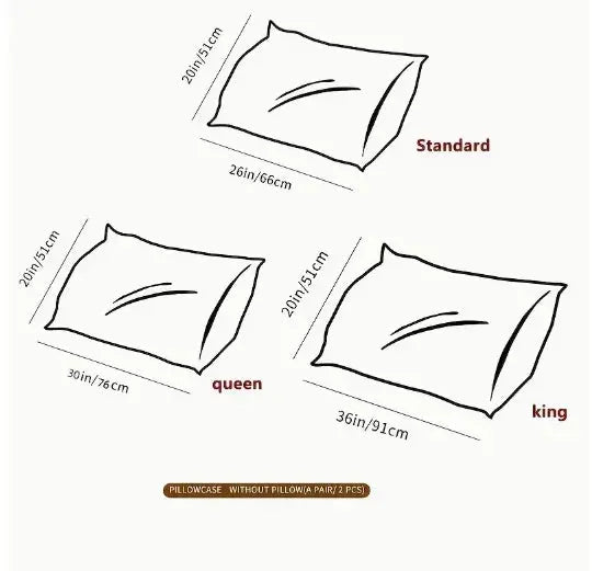 2-piece pillowcase set; standard, queen, and king sizes shown, insert not included