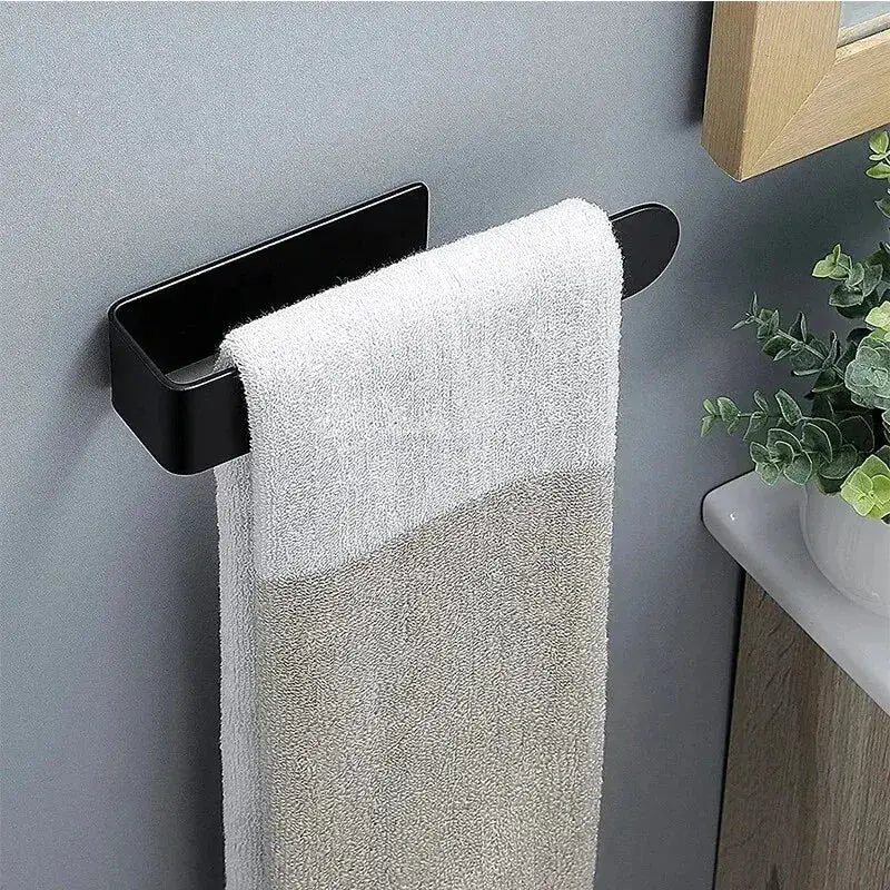 Self Adhesive Towel Rack Stainless Steel Non Drilled Bathroom Kitchen