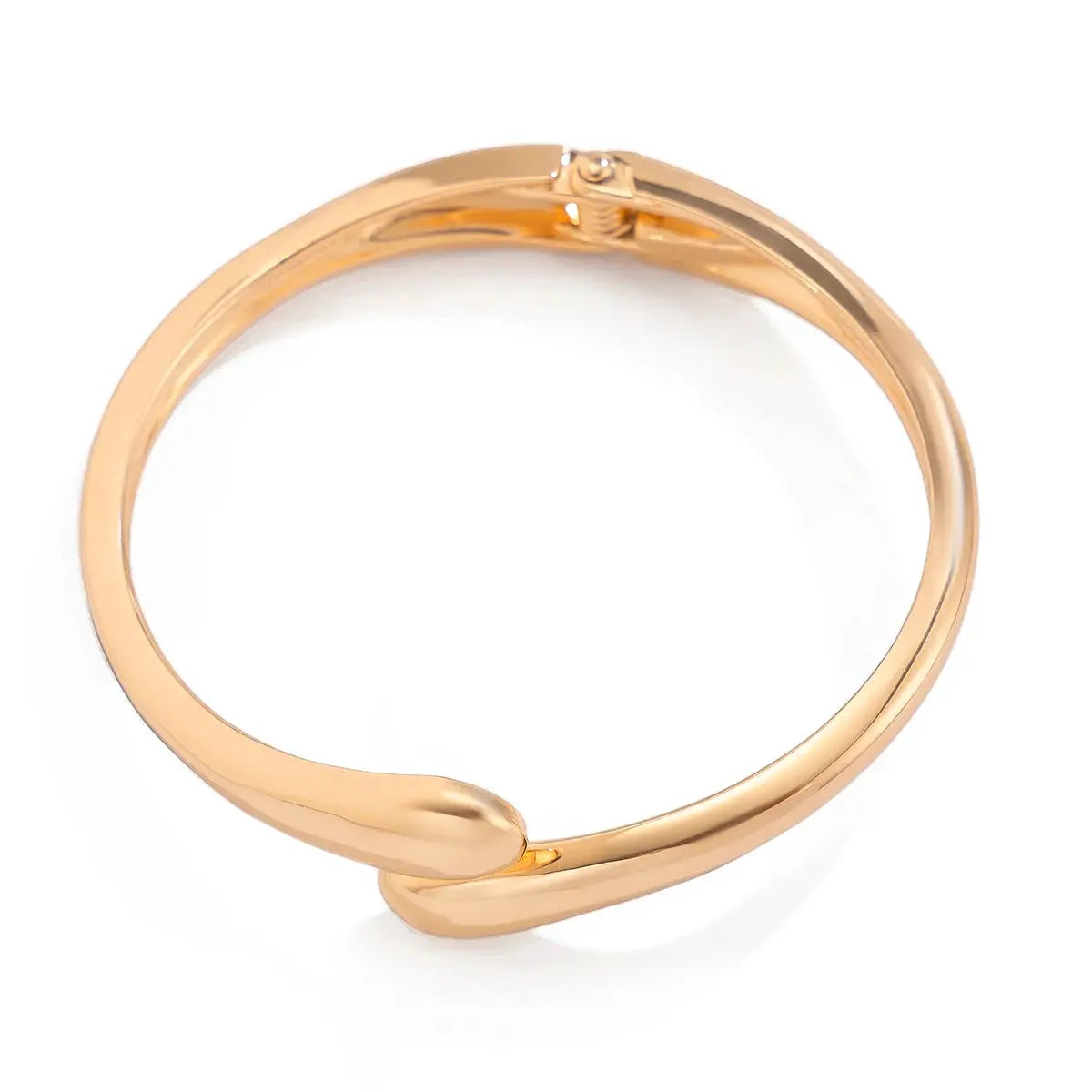 Water Drop Wide Metal Bangle For Women Gold Color Geometric Twisted Steampunk Jewelry Gift