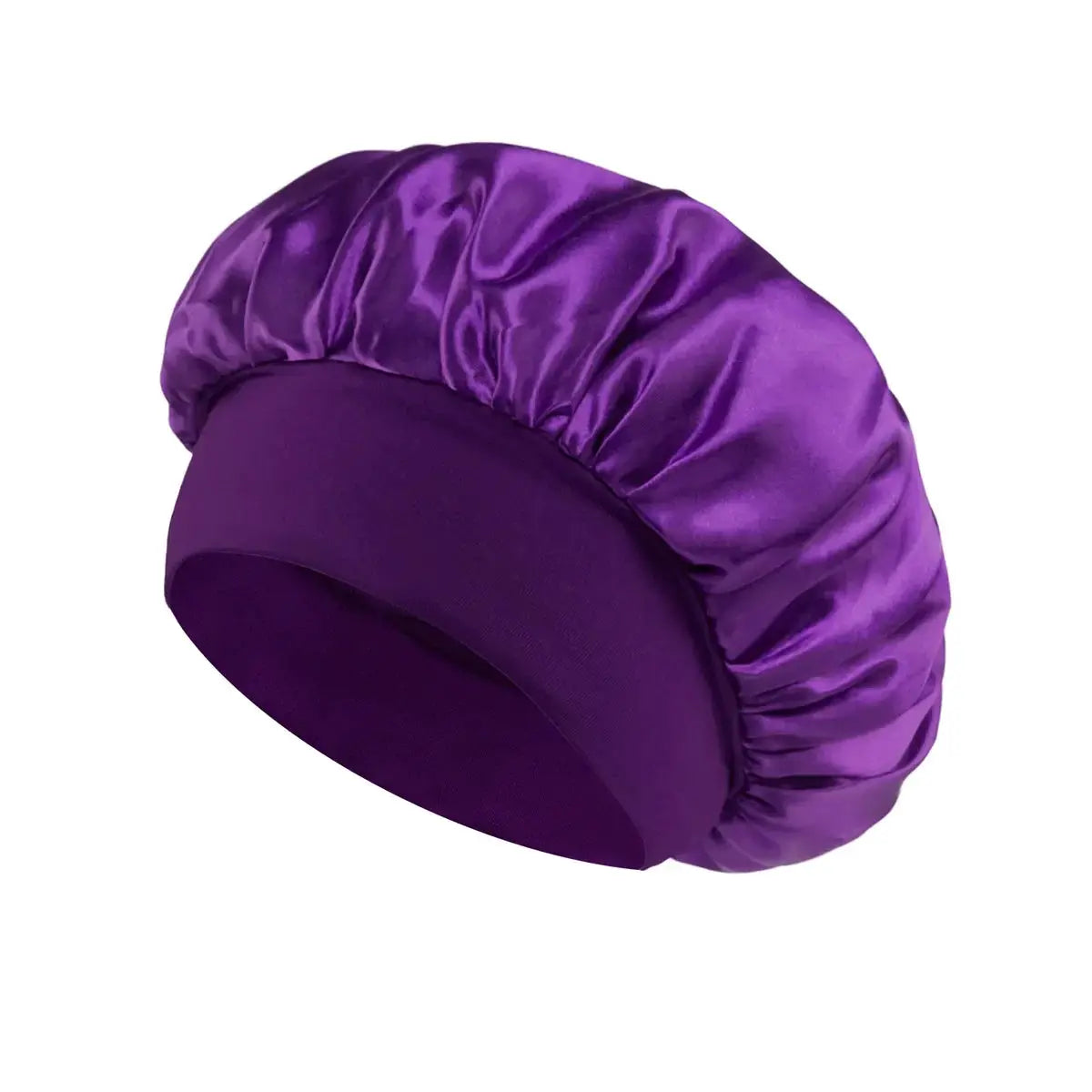 SilkGuard Satin Bonnet For Women With Wide Brim Sleep Hat And Elastic Band For Hair Protection