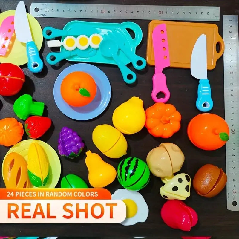 Fun Vegetable Cutting Toy Set For Kids Fruit And Vegetable Kitchen Playset Early Skill Development Ideal Holiday Gift