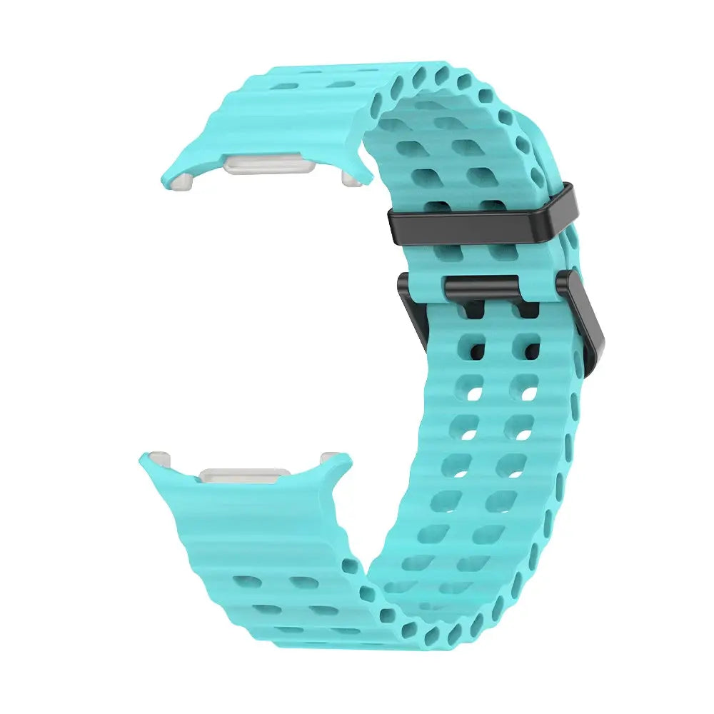 NEW Marine Silicone Strap For Samsung watch ultra 47mm Bracelet No Gaps Sport two-tone Band for Galaxy 8 ultra watchband 2030