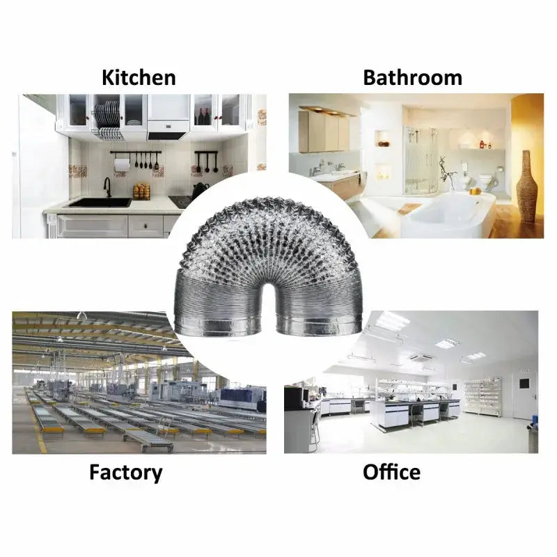 Adjustable Aluminum Foil Telescopic Ventilation Hose 80mm To 200mm For Kitchen And Bathroom Exhaust Fans