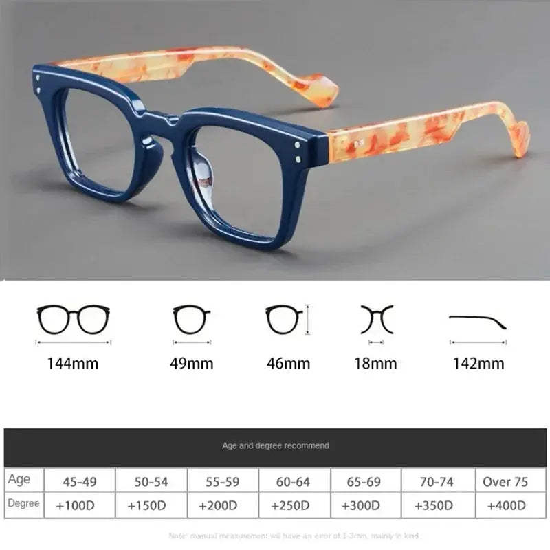 NovaEyes Ultra Lightweight Unisex Square Reading Glasses With Blue Light Blocking For Reduced Eye Strain
