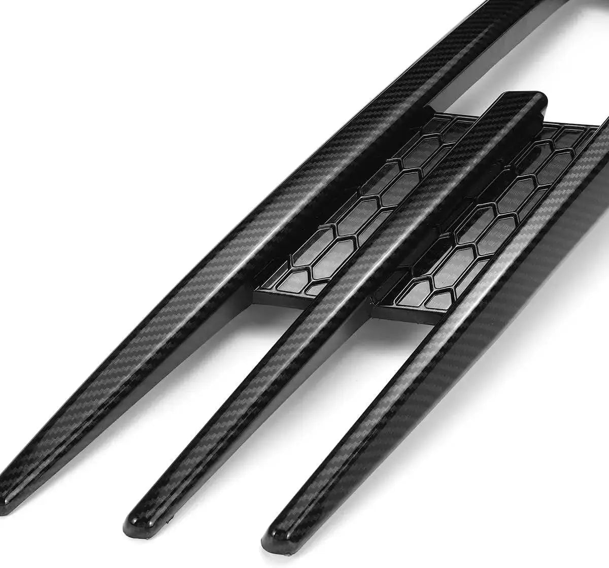 Pair carbon fiber look front fog light grille inserts for VW Golf 7 MK7 GTI lower bumper