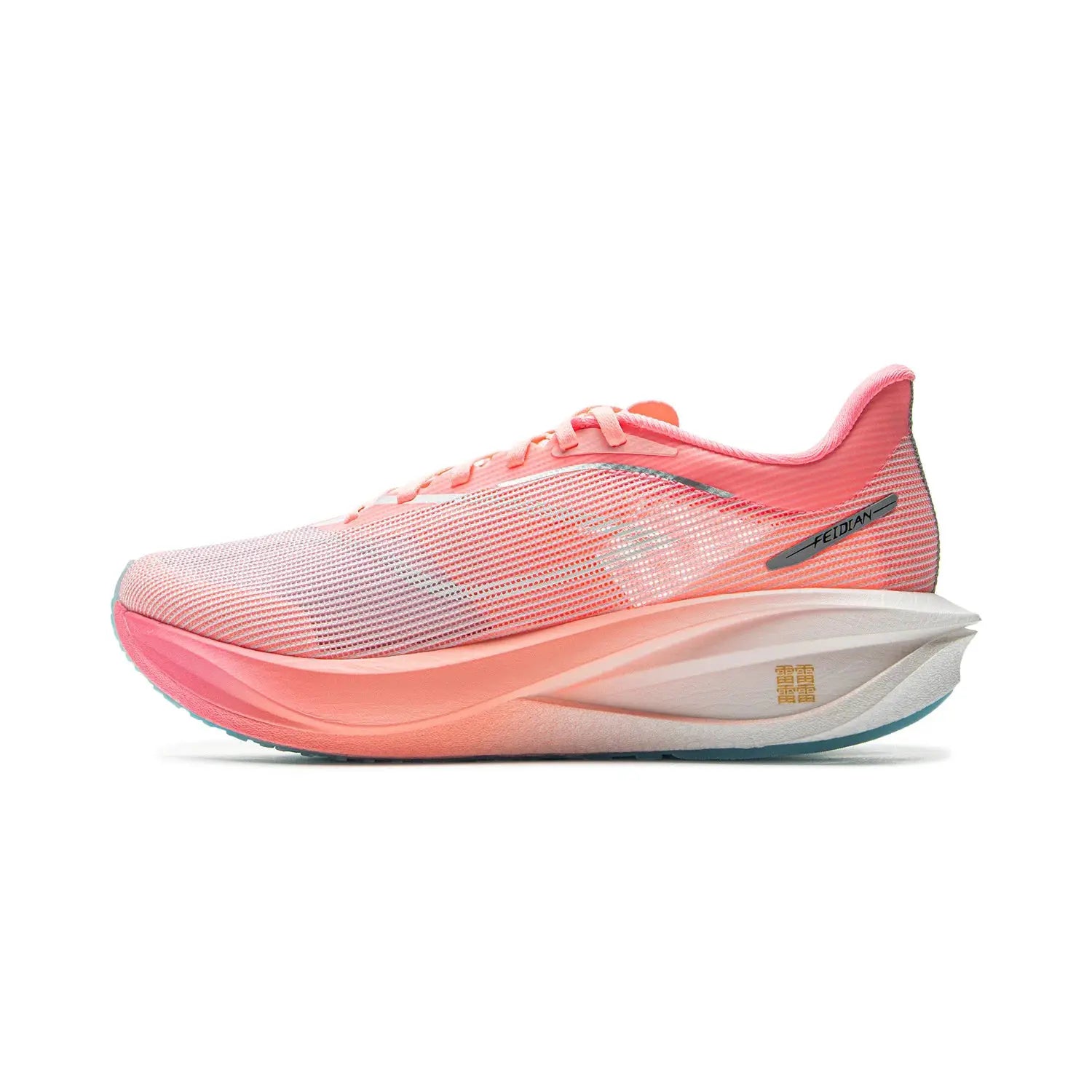 Li-Ning FEIDIAN 5 Challenger pink mesh racing running shoe with teal outsole