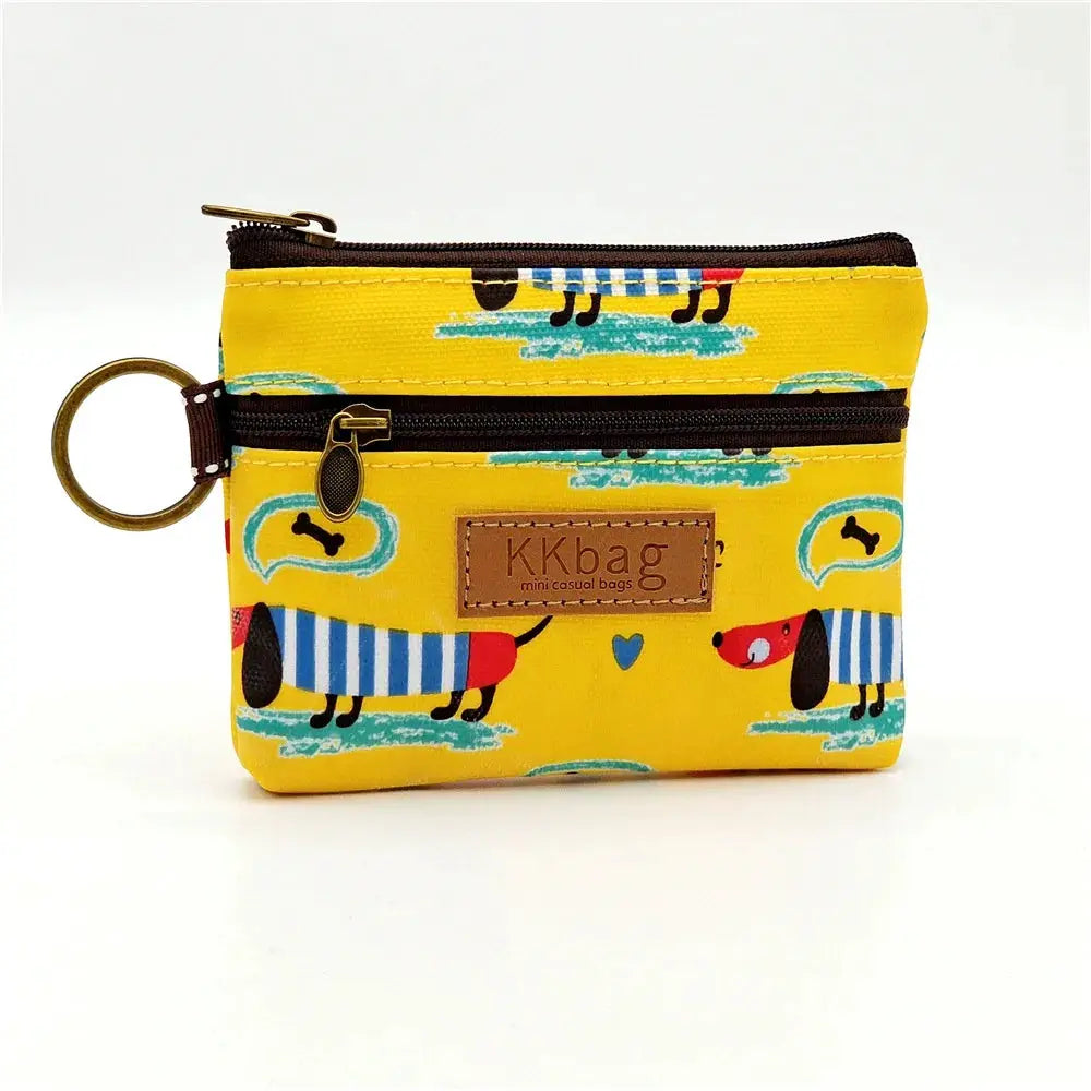 Cute Animals Wallet Zipper Purse Cartoon Patchwork Compact Lightweight Waterproof Wear Resistant Durable