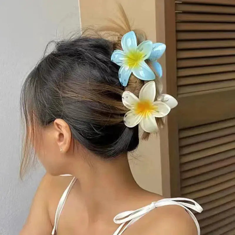 Boho Bloom Fashion Flower Hair Clips For Women Large Claw Hairpins With Secure Hold