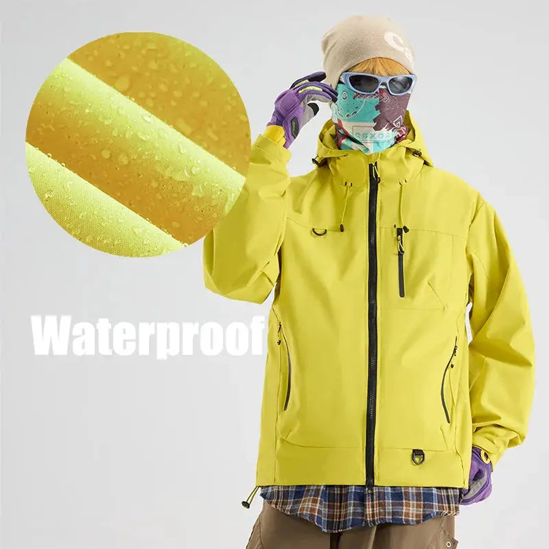 Unisex Hiking Jacket Waterproof Windproof Autumn Hooded Coat For Outdoor Activities Camping Fishing Climbing