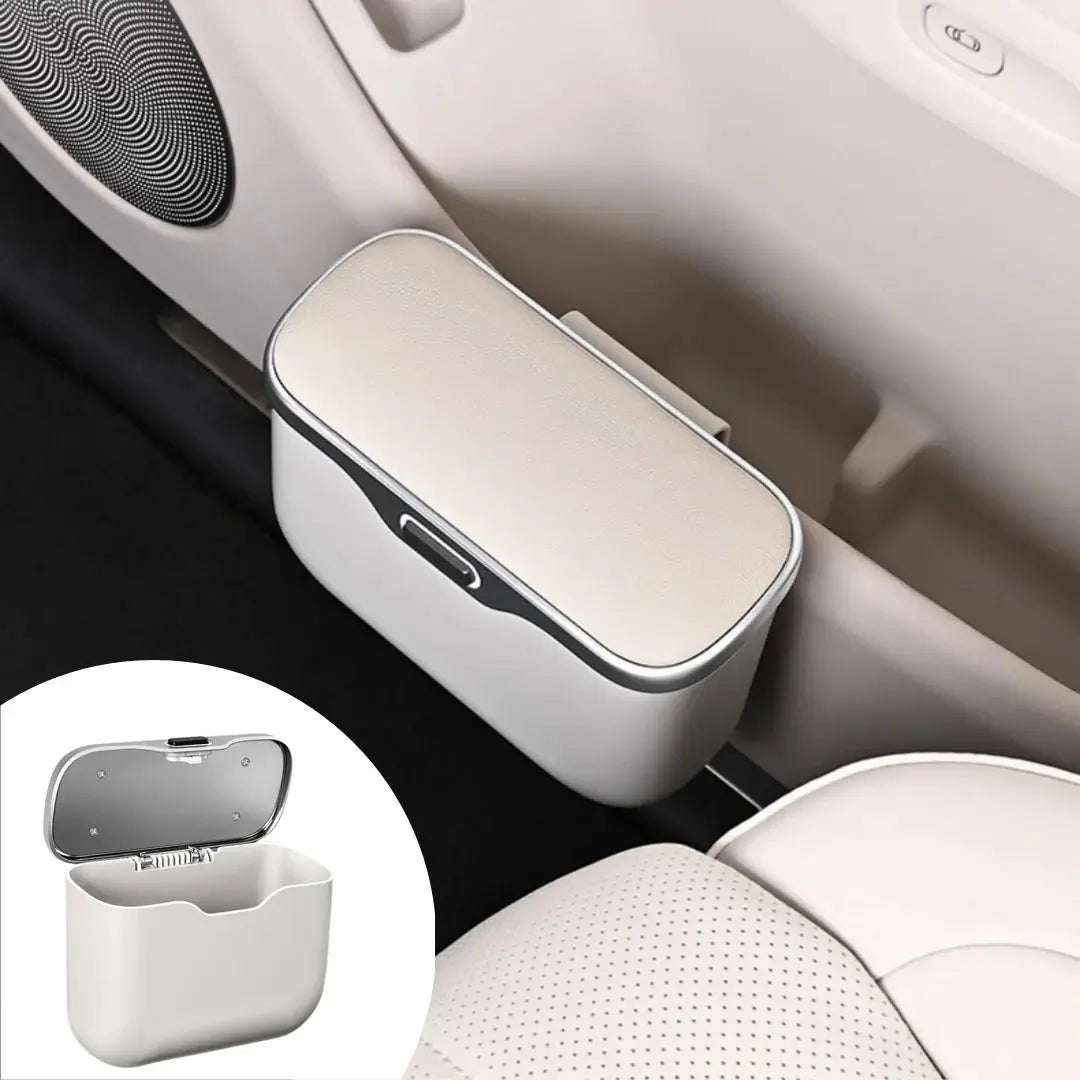 Car Trash Can With Lid Button Hanging Storage Bin For Wet And Dry Use Auto Interior Accessories Organizer Box