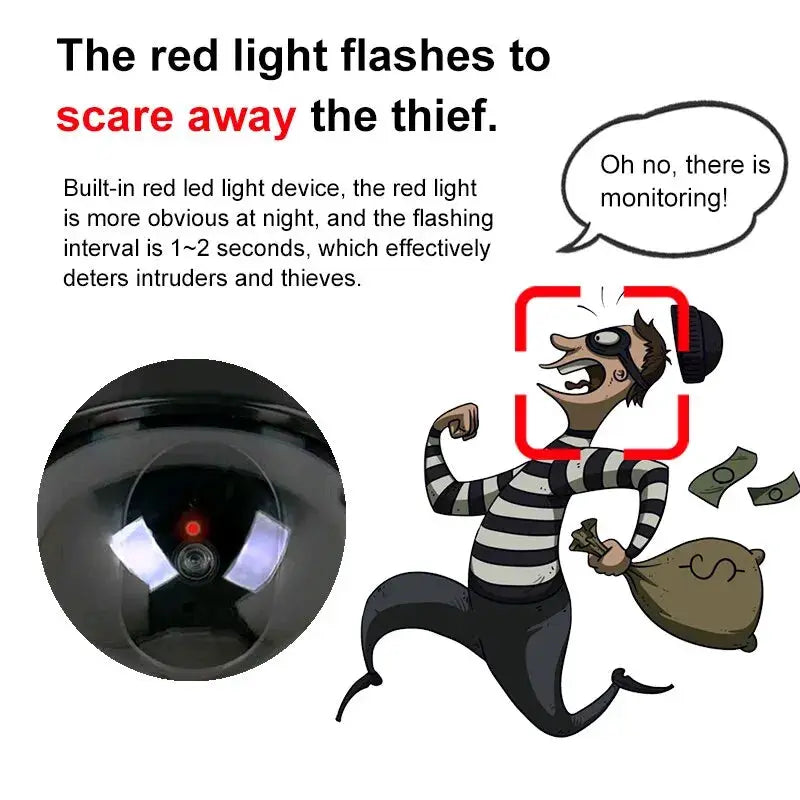 1 Piece Dummy Fake Camera With LED Red Light Battery Operated No Wiring Required Indoor Outdoor Dome Security Camera