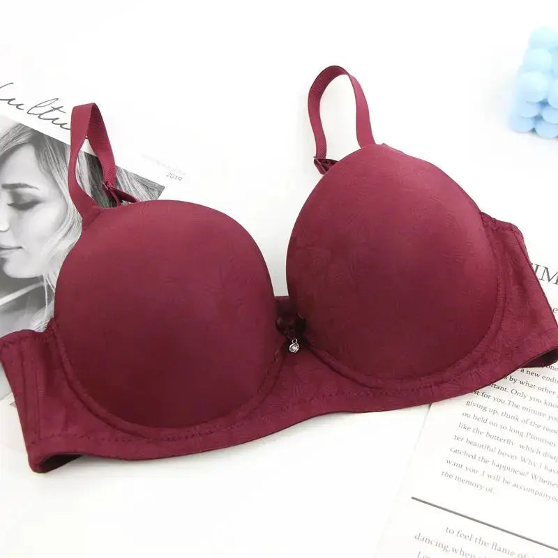 DaiNaFang bra burgundy lace with bow detail, Simples Market
