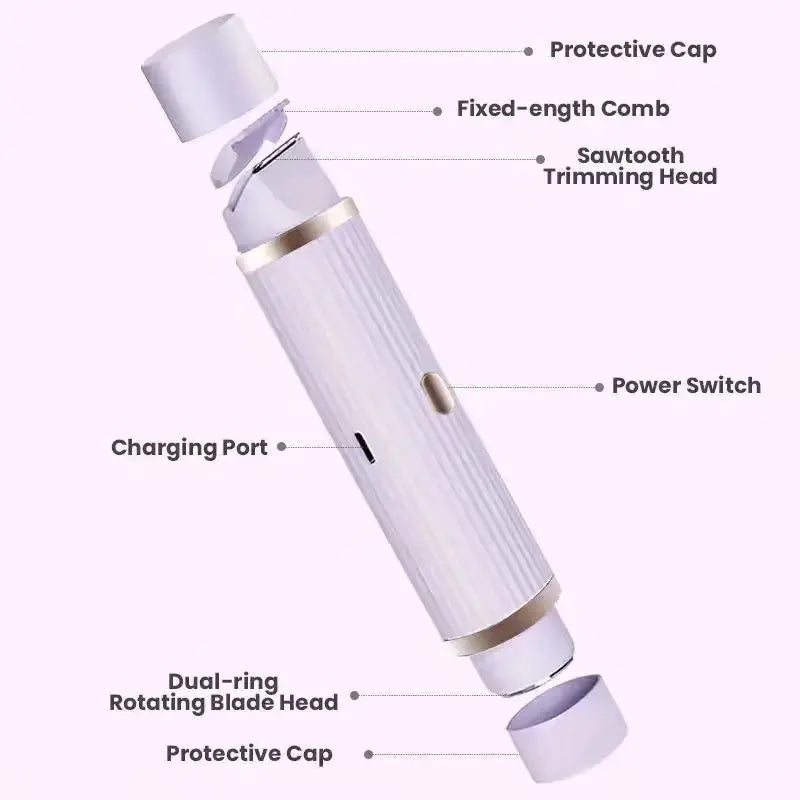 NovaLuxe Two In One Womens Electric Shaver Portable Wet And Dry Hair Remover For Eyebrows Face Legs Armpits