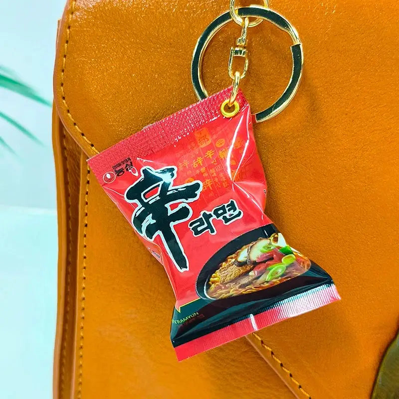 Simulation Instant Noodles Keychain Pendant For Bags Keys And Phones Cute Mini Snack Accessory Great New Year Gift
