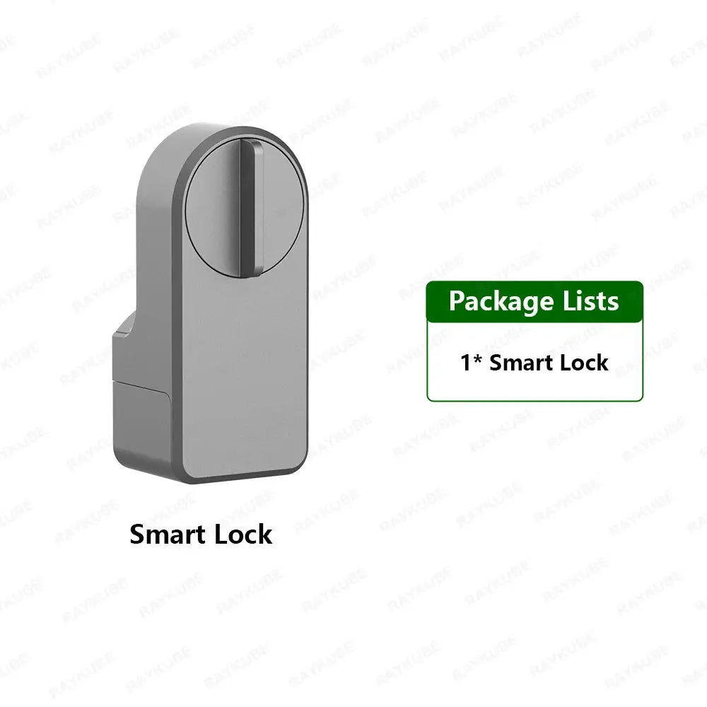 Smart lock in silver finish; A1 Pro Bluetooth door lock by Simples Market with Tuya app control.