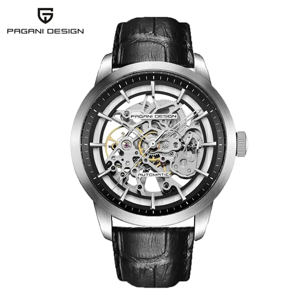 Pagani Design Luxury Skeleton Dial Automatic Mechanical Watch For Men Leather Watches Waterproof Sports Style