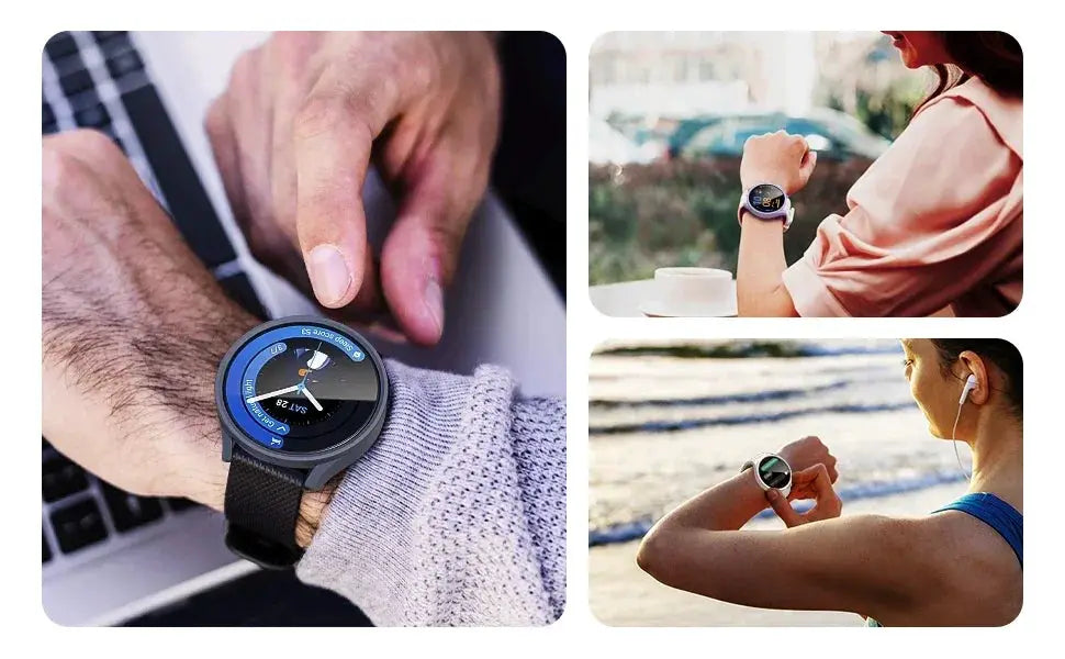 Matte hard PC watch case with tempered glass screen protector for Galaxy Watch 40/44mm; full bumper, three watches.
