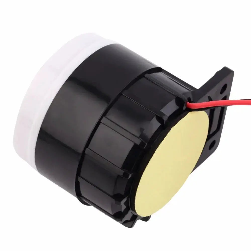 WOFEA 130dB wired mini sound alarm siren, black housing with white cap
