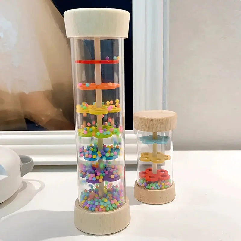 Wooden Rain Sound Tube Instrument Rain Maker And Hourglass Shaker Toy For Sensory Play And Hearing Enlightenment