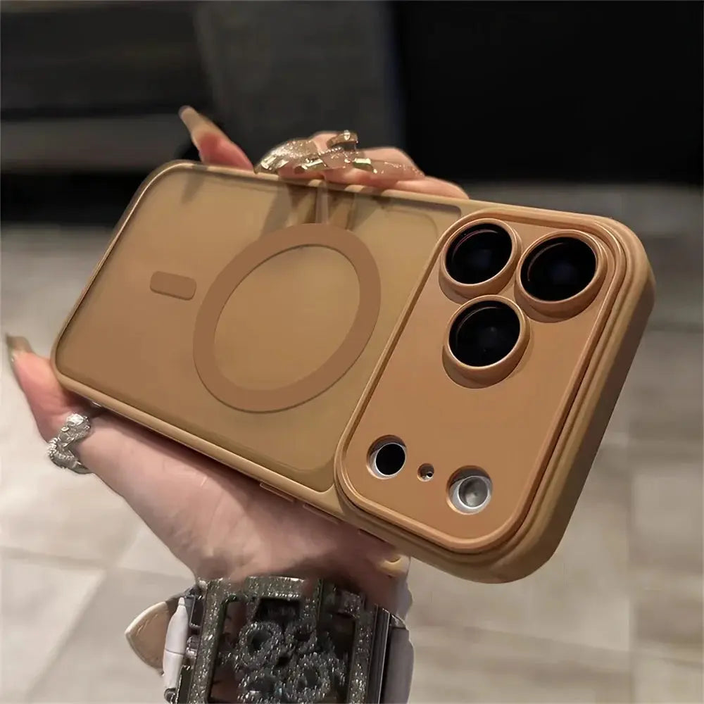 LuxeShield Magnetic Matte Translucent Shockproof Case For iPhone 11 To 17 Pro Max With MagSafe