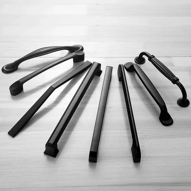 Black Aluminum Cabinet Knobs And Handles For Kitchen And Furniture Drawer Pulls Cupboard Handles