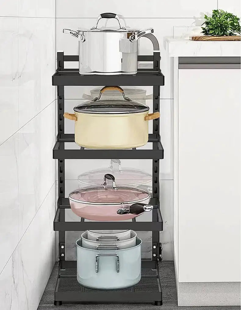 Kitchen Sink Storage Rack Multi Layer Cooker Storage Rack For Home Stovetop Cabinets Adjustable Pot Rack