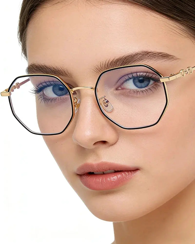 Blue Light Blocking Glasses For Women Metal Frame With Spring Hinges Classic Eyewear Prescription Eyeglasses Frames