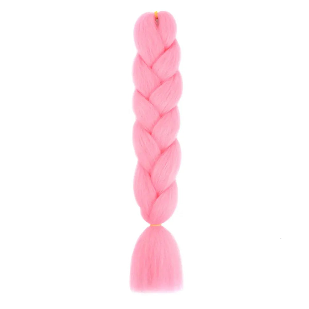 24-inch pink jumbo braiding hair extension for crochet braids, synthetic Afro texture