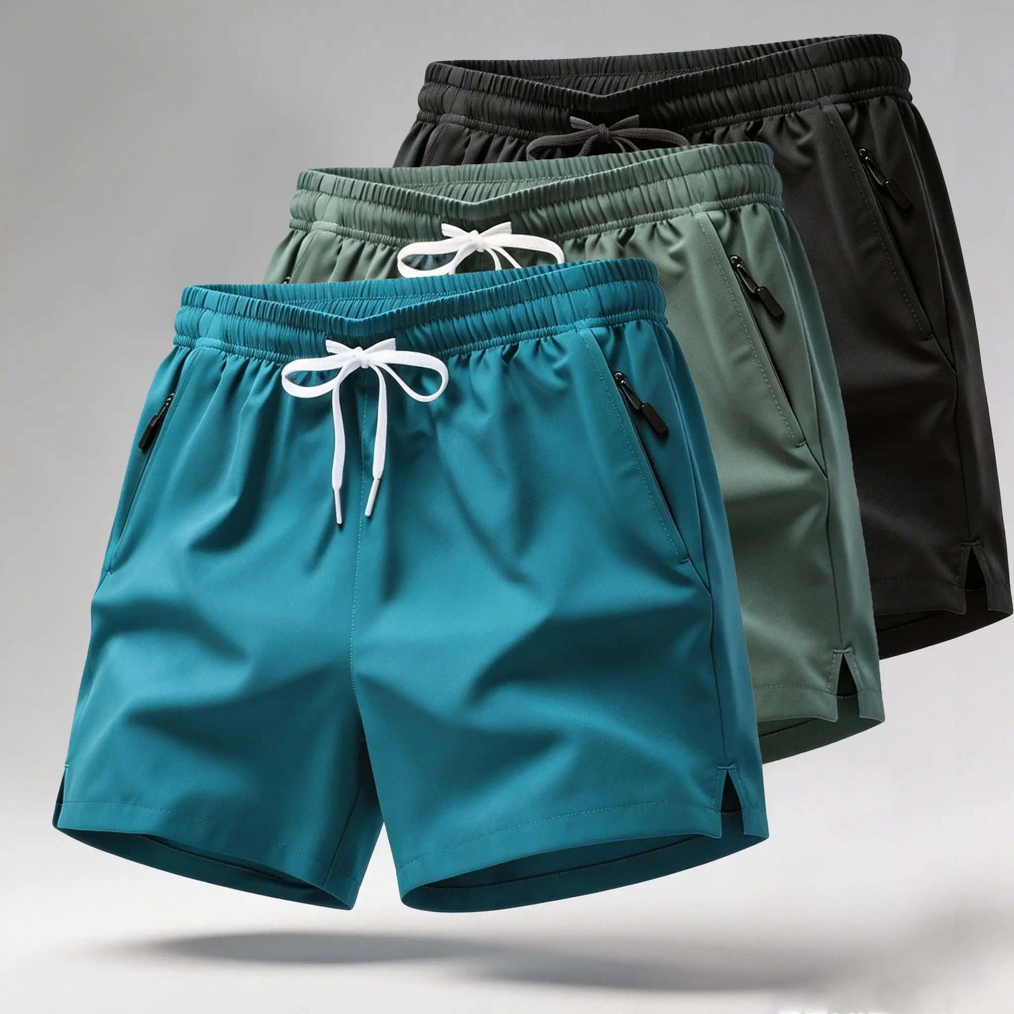 Men's Quick Dry Running Shorts With Drawstring And Zip Pockets For Athletic Workouts And Gym Sessions