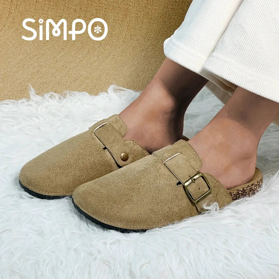 CozyPath Outdoor Slide Slippers With Flannel Upper Closed Toe Non Slip All Season Mens Womens Sandals