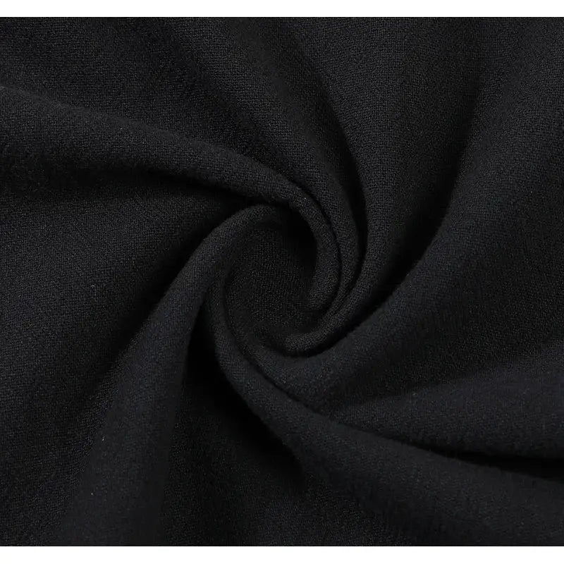 Men's linen shirt fabric close-up in black, Simples Market