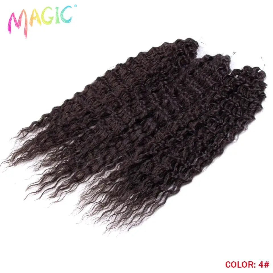 Magic Ariel Curl Crochet Hair Ombre Blonde 22 Inch Water Wave Deep Curl Synthetic Braiding Hair Extension