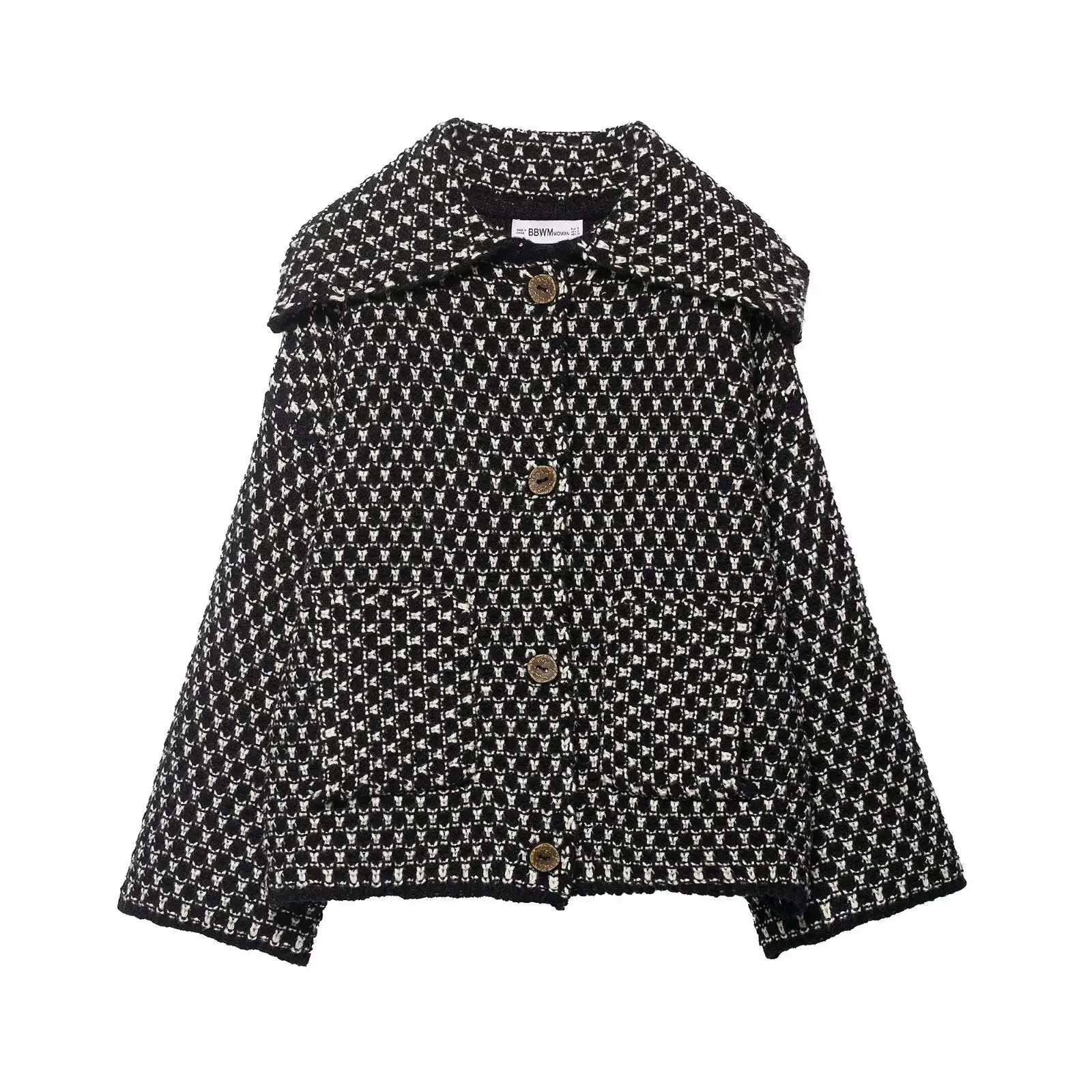 Korean Style Womens Autumn Winter Knit Cardigan Slimming Loose Fit Casual Jacket With Turn Down Collar