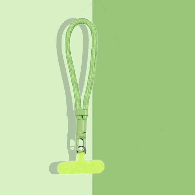 Mobile phone adjustable neon green lanyard with loop and metal clip by Simples Market