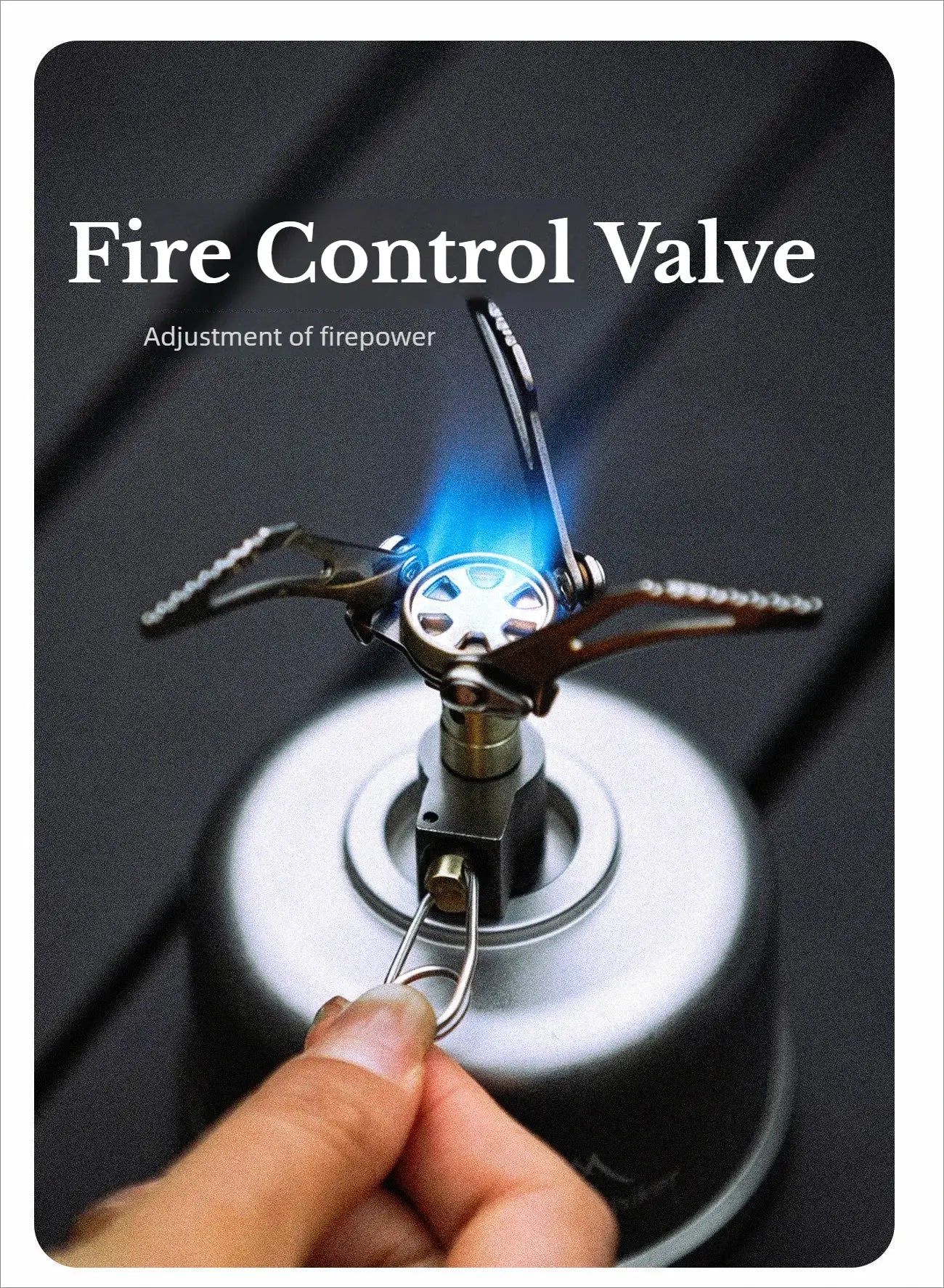 MK-3000W mini portable camping gas burner with blue flame and folding pocket stove