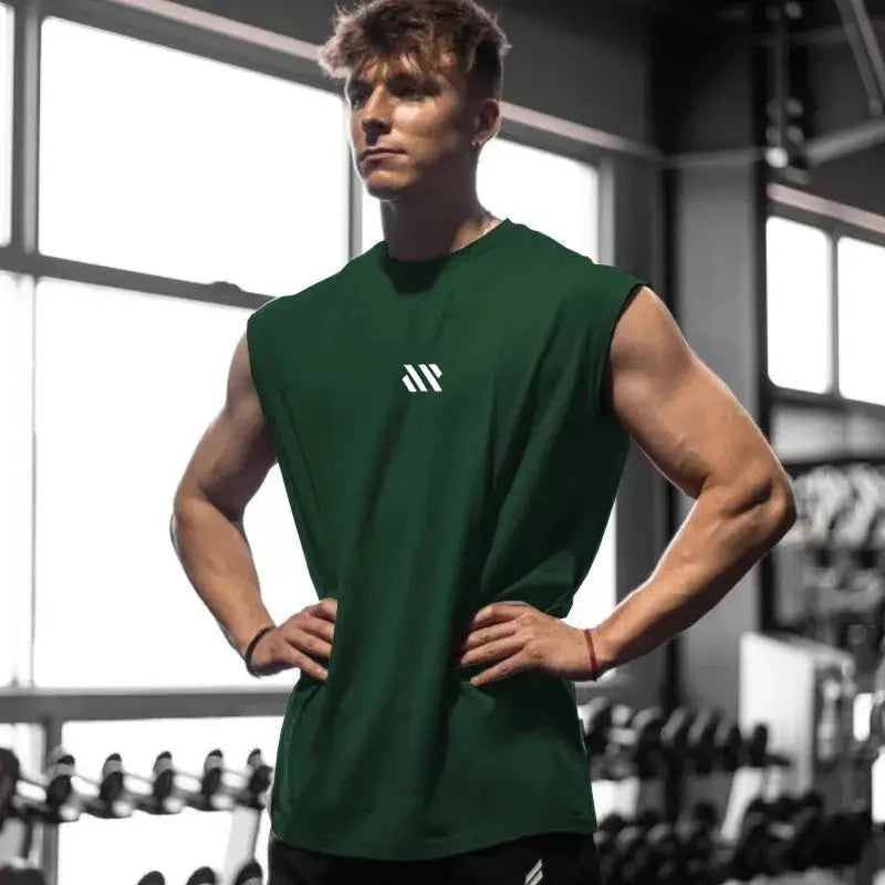 Men's Sleeveless Sports Shirt Quick Dry Breathable Vest for Gym Running and Training Loose Fit Summer Wear
