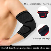 Elbow Support Brace Elastic Arm Sleeve For Sports Sweat Absorption Breathable Knit Universal Fit For Basketball Running