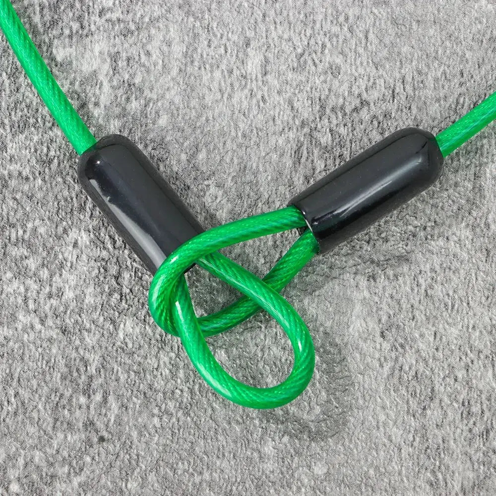 Simples Market bicycle lock wire cable, 0.5/1/2 m, bright green steel with black end caps